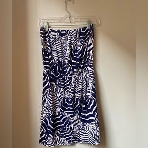 Lilly Pulitzer Blue Beach Umbrella Pullover Sundress Size S